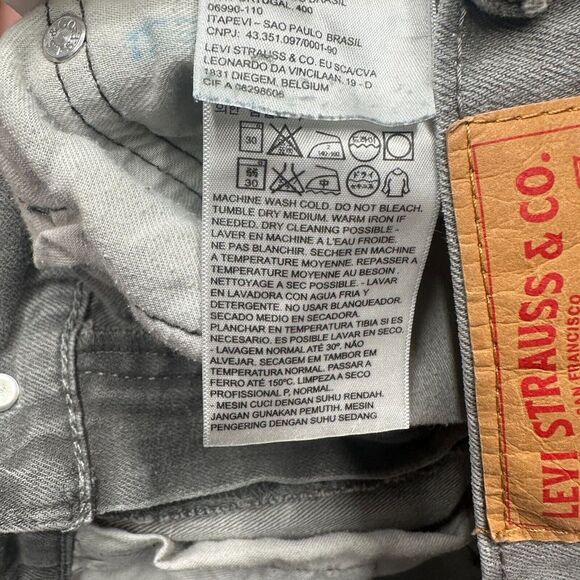 Levis 511 Jeans Mens 31x32 Gray Denim Slim Fit Flat Front Straight Leg Hipster - Picture 5 of 15